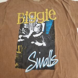Notorious B.I.G. Biggie Smalls Brown Short Sleeve Graphic Tee Shirt Men's Size M